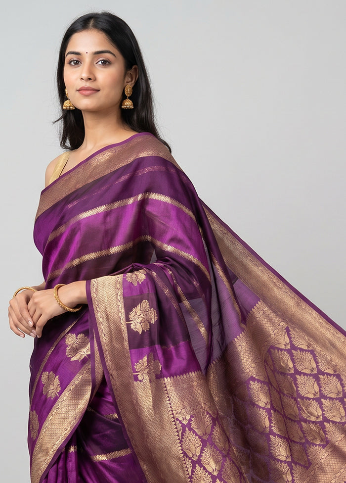 Multicolor Handloom Kora Pure Silk Saree With Blouse Piece