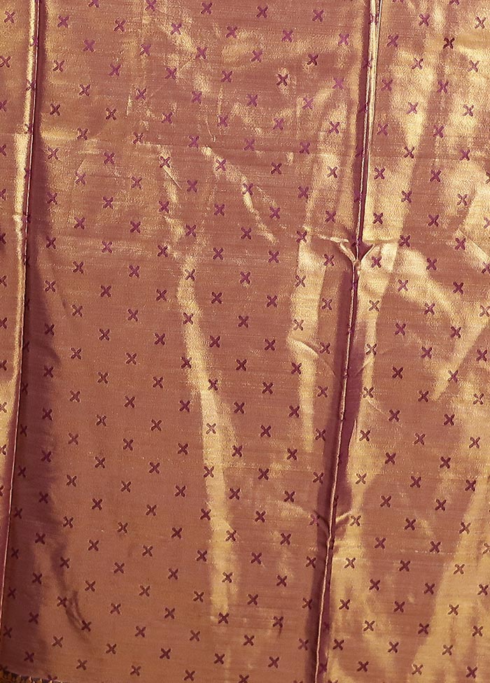 Gold Kanjivaram Silk Saree With Blouse Piece