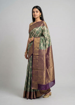 Gold Kanjivaram Silk Saree With Blouse Piece