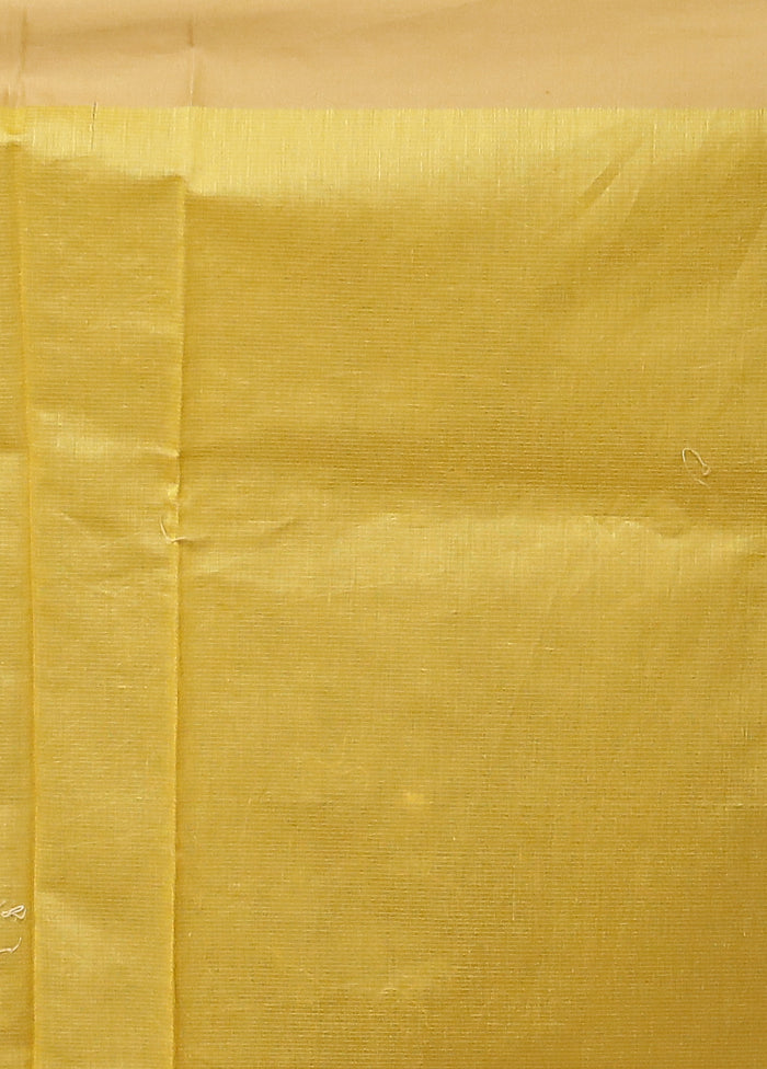 Yellow Kota Cotton Saree With Blouse Piece