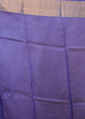 Blue Chanderi Cotton Saree With Blouse Piece