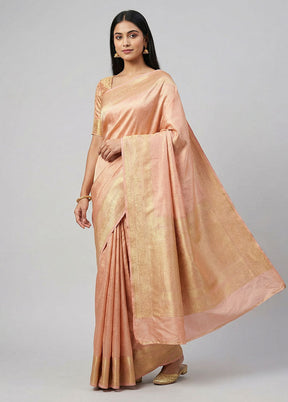 Pink Handloom Katan Pure Silk Saree With Blouse Piece