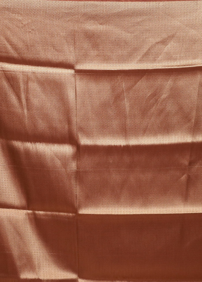 Rust Uppada Silk Saree With Blouse Piece