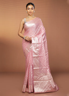 Pink Pure Cotton Saree With Blouse Piece