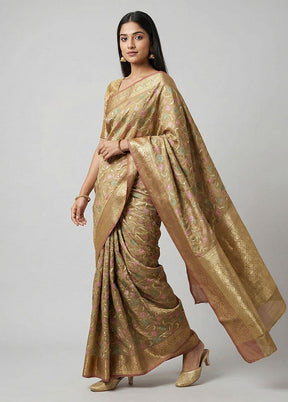 Green Organza Saree With Blouse Piece