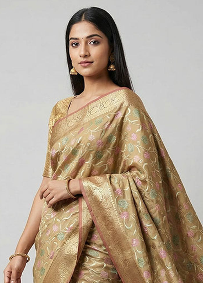 Green Organza Saree With Blouse Piece