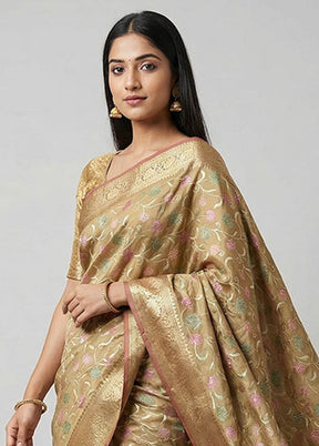 Green Organza Saree With Blouse Piece