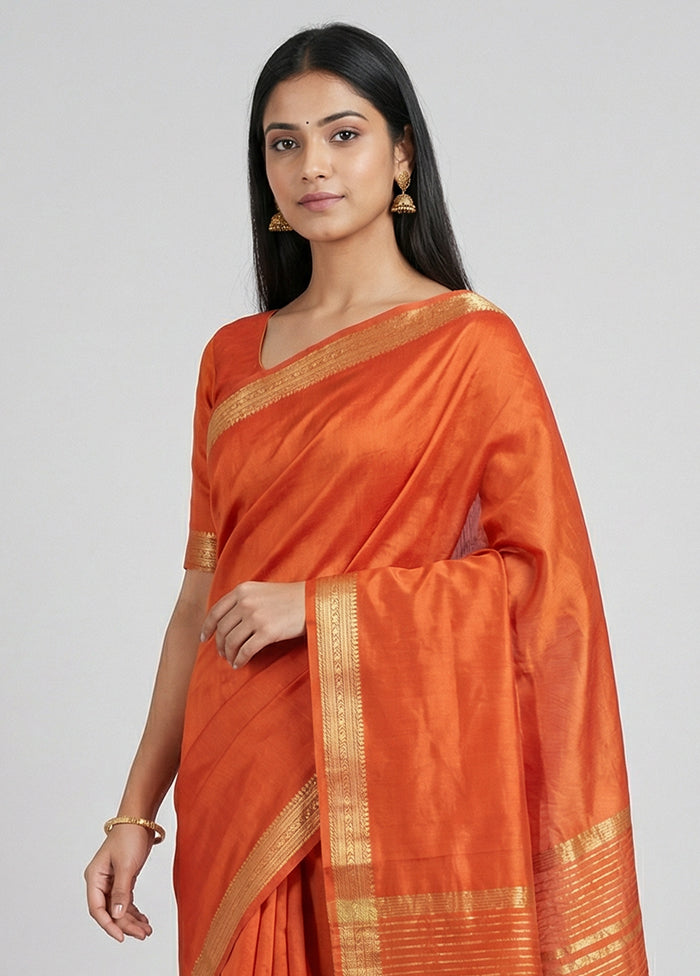 Red Kanjivaram Silk Saree With Blouse Piece
