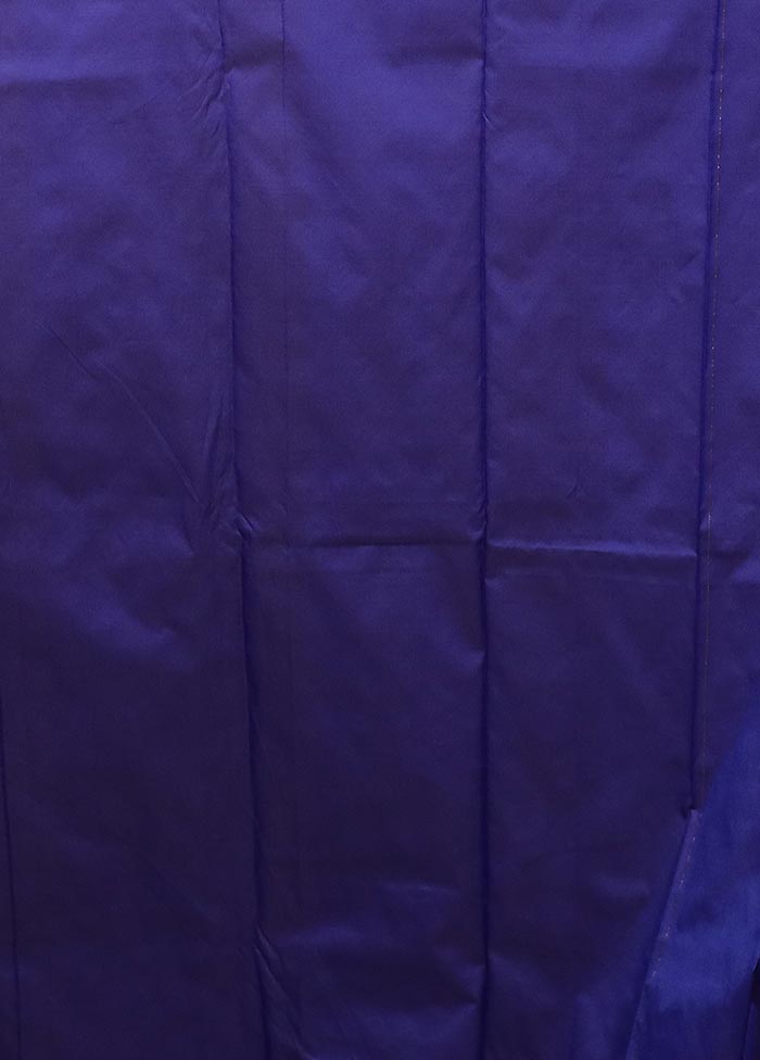 Blue Kanjivaram Silk Saree With Blouse Piece