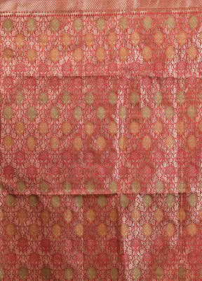 Red Dupion Silk Saree With Blouse Piece