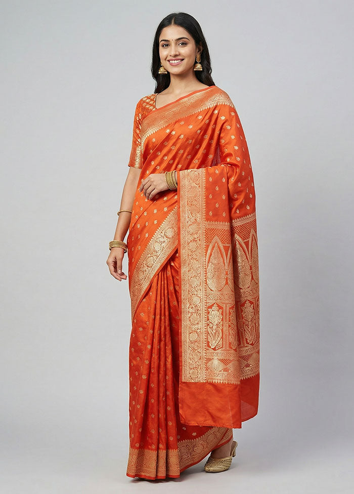Purple Banarasi Silk Saree With Blouse Piece