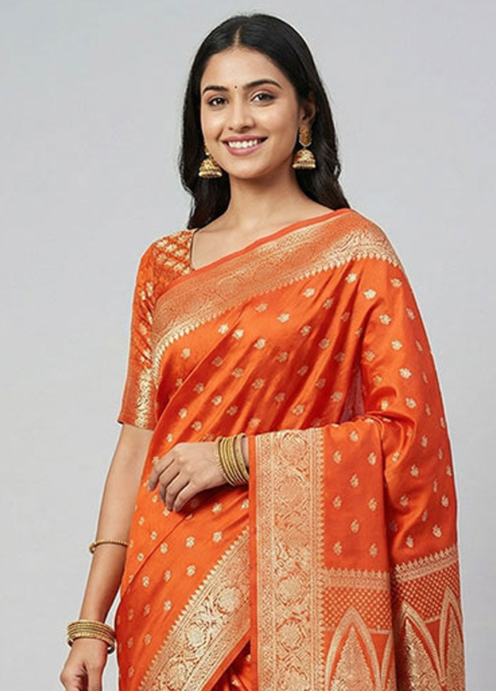 Purple Banarasi Silk Saree With Blouse Piece