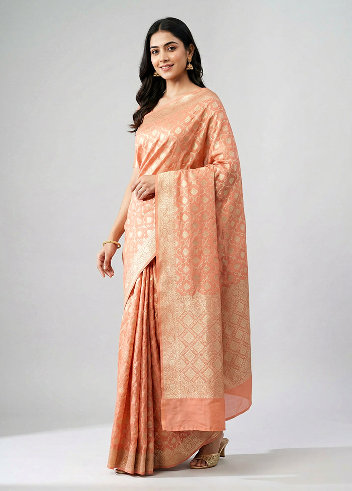 Pink Uppada Silk Saree With Blouse Piece