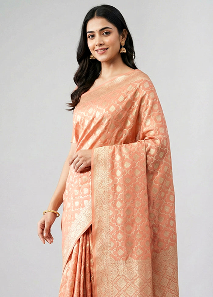Pink Uppada Silk Saree With Blouse Piece