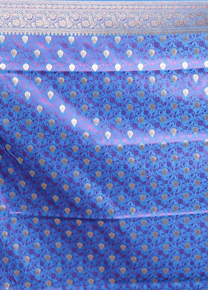 Purple Handloom Tanchoi Pure Silk Saree With Blouse Piece