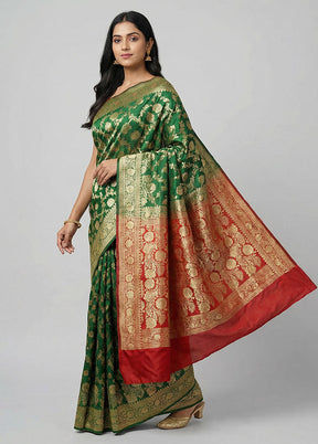 Maroon Handloom Tanchoi Pure Silk Saree With Blouse Piece