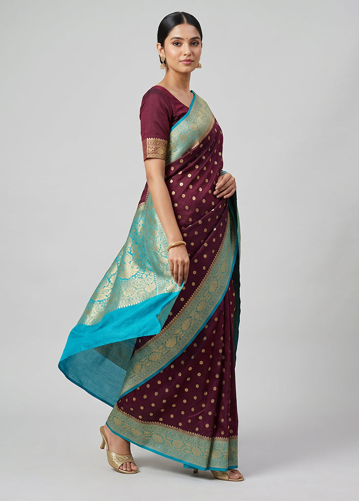 Maroon Georgette Saree With Blouse Piece