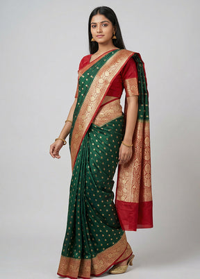 Green Georgette Saree With Blouse Piece