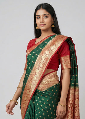 Green Georgette Saree With Blouse Piece