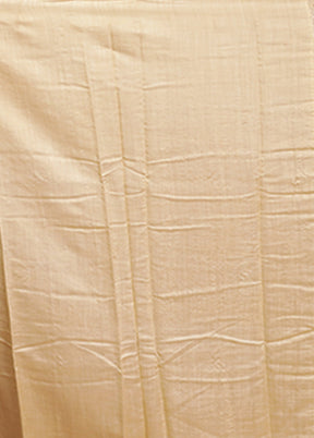 Cream Dupion Silk Saree With Blouse Piece