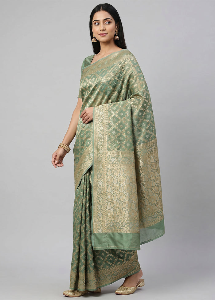 Multicolor Tissue Silk Saree With Blouse Piece
