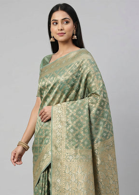 Multicolor Tissue Silk Saree With Blouse Piece