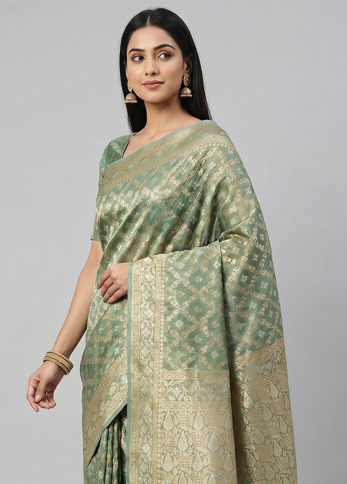 Multicolor Tissue Silk Saree With Blouse Piece