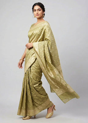 Multicolor Tissue Silk Saree With Blouse Piece