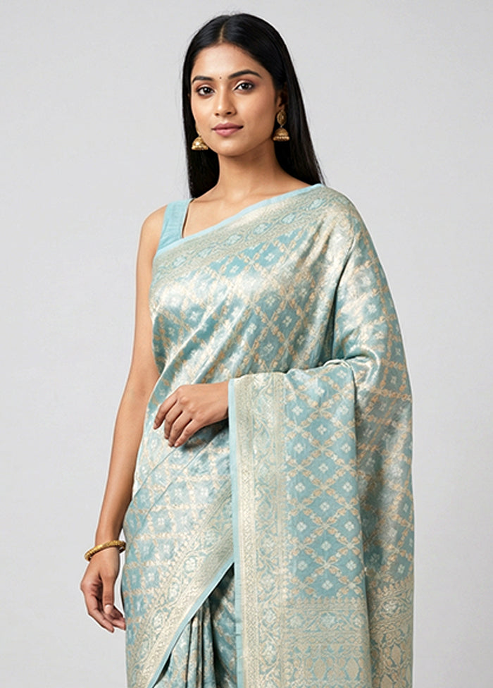 Multicolor Tissue Silk Saree With Blouse Piece