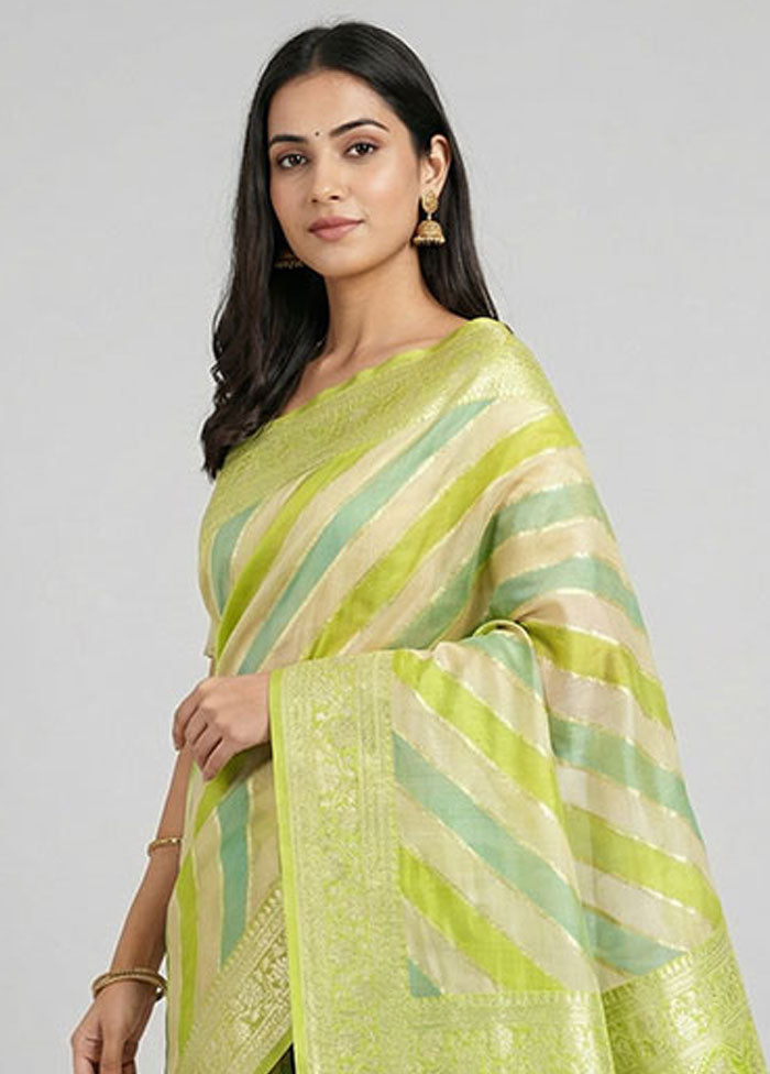 Multicolor Organza Saree With Blouse Piece