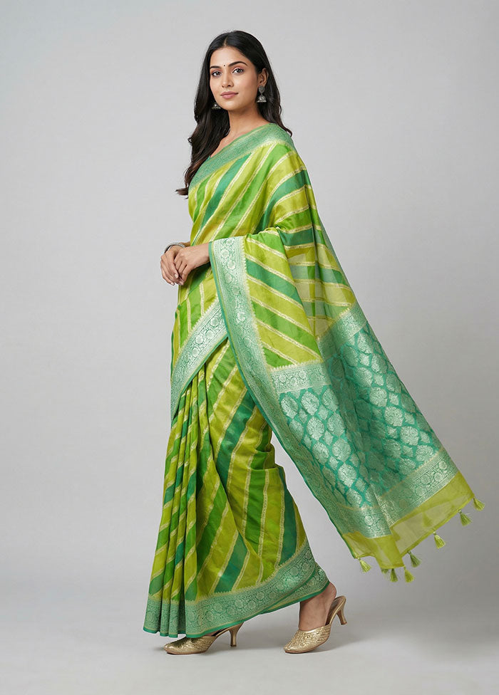 Multicolor Organza Saree With Blouse Piece
