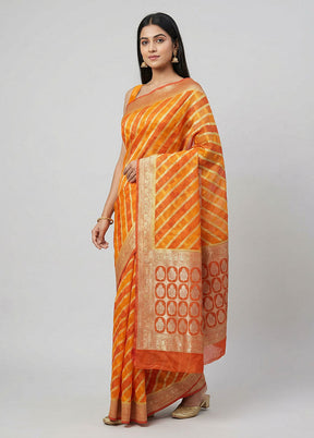 Multicolor Organza Saree With Blouse Piece