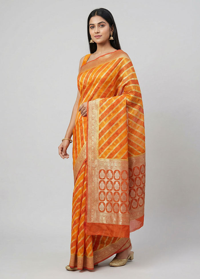 Multicolor Organza Saree With Blouse Piece