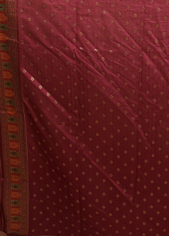 Purple Dupion Silk Saree With Blouse Piece