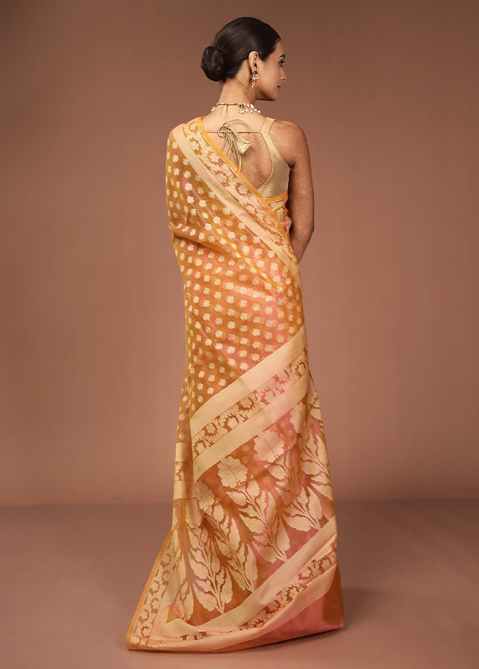 Yellow Tissue Silk Saree With Blouse Piece