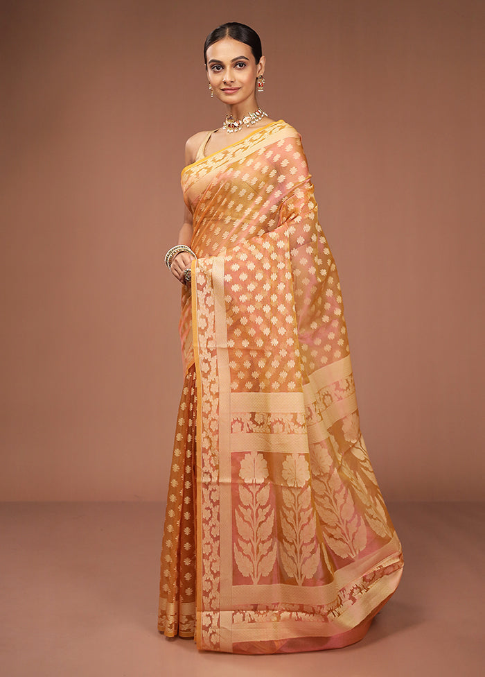 Yellow Tissue Silk Saree With Blouse Piece