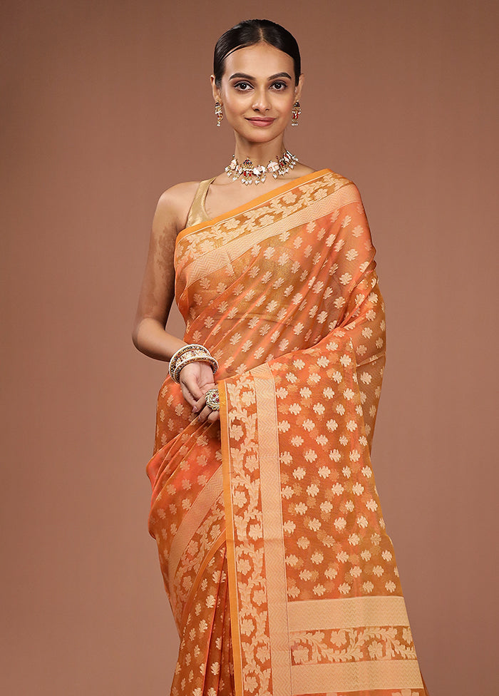 Pink Tissue Silk Saree With Blouse Piece