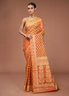 Pink Tissue Silk Saree With Blouse Piece