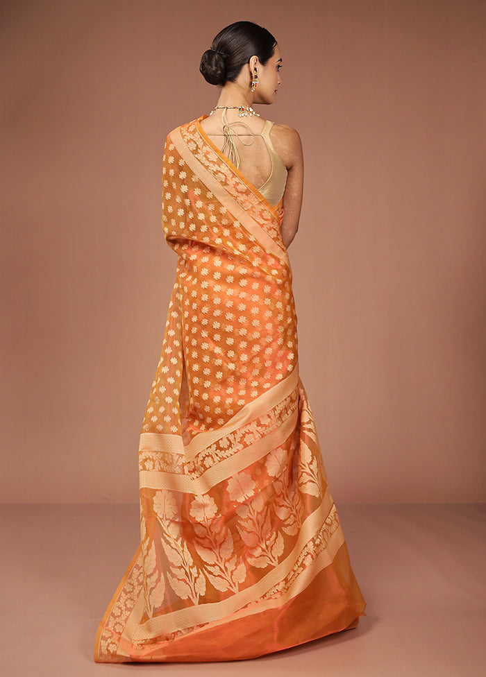 Pink Tissue Silk Saree With Blouse Piece