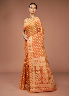 Pink Tissue Silk Saree With Blouse Piece