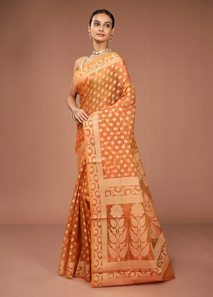 Pink Tissue Silk Saree With Blouse Piece
