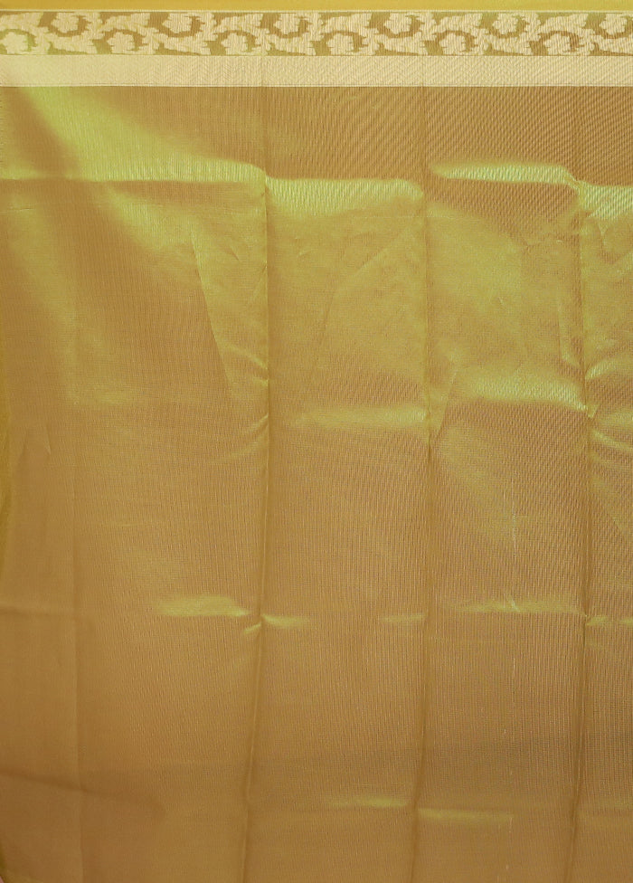 Green Tissue Silk Saree With Blouse Piece