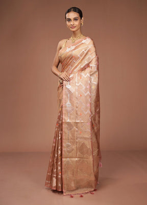 Pink Tissue Silk Saree With Blouse Piece