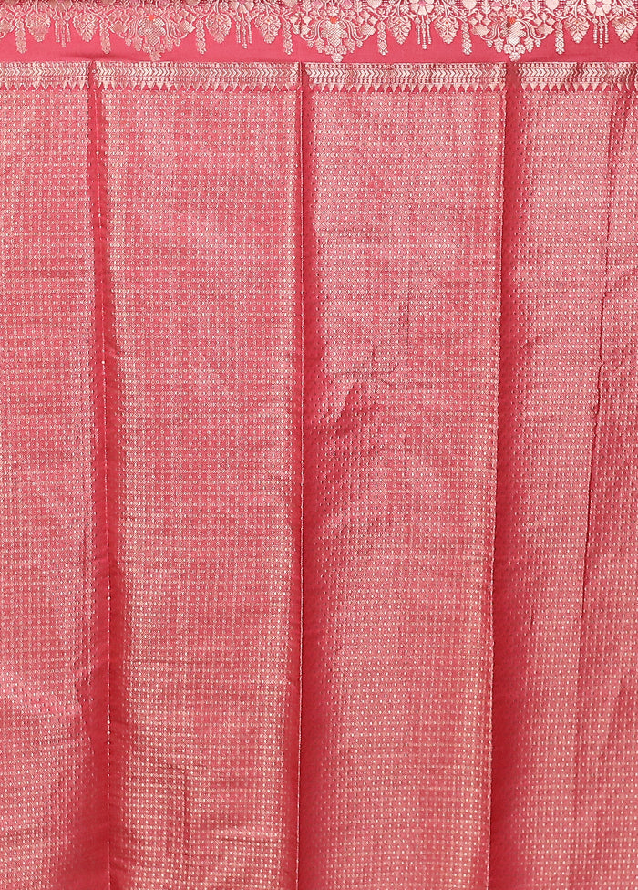 Pink Dupion Silk Saree With Blouse Piece