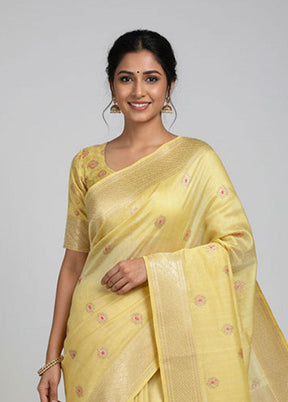 Green Handloom Chanderi Pure Silk Saree With Blouse Piece