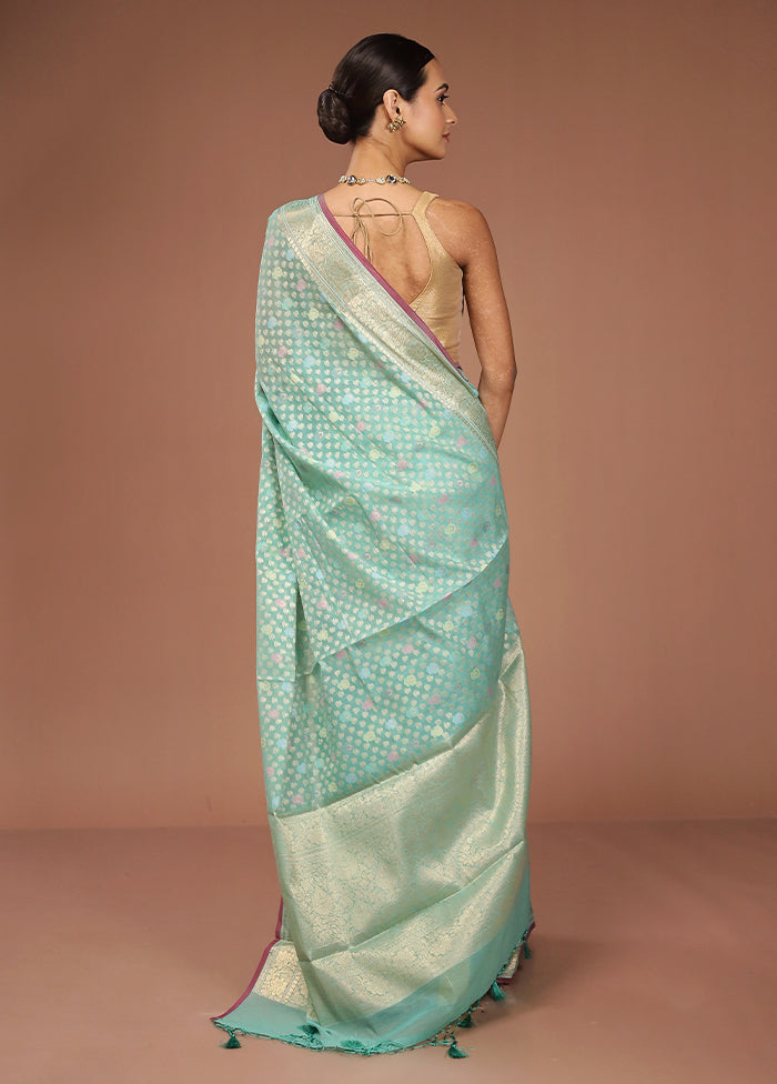 Green Kora Silk Saree With Blouse Piece