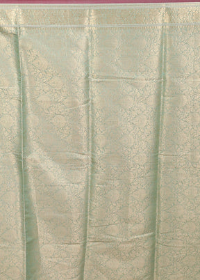Green Kora Silk Saree With Blouse Piece