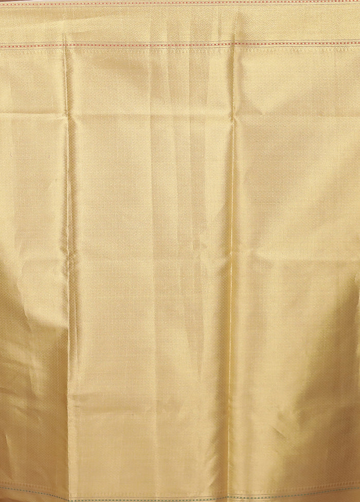 Cream Tissue Silk Saree With Blouse Piece