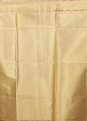 Cream Tissue Silk Saree With Blouse Piece