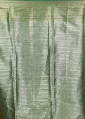 Green Dupion Silk Saree With Blouse Piece